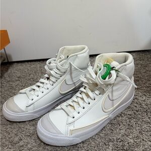 Nike Women's White and Cream High-Top Sneakers